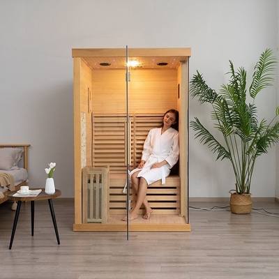 Canada Red Cedar Wooden Εσωτερική παραδοσιακή σάουνα ατμού για 2 άτομα για το σπίτι