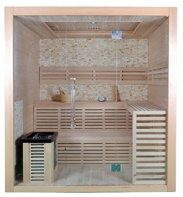 Μασίφ ξύλο Canadian Hemlock Dry Steam Sauna Δωμάτιο για 4 Άτομα Εσωτερική χρήση