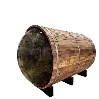 Κόκκινη σάουνα 180x240CM βαρελιών κέδρων ξύλινη υπαίθριες σάουνες με Panonamic
