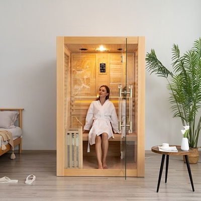 Red Cedar Wooden Home Indoor Traditional Steam Sauna για 2 Άτομα
