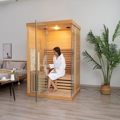 Canada Red Cedar Wooden Εσωτερική παραδοσιακή σάουνα ατμού για 2 άτομα για το σπίτι