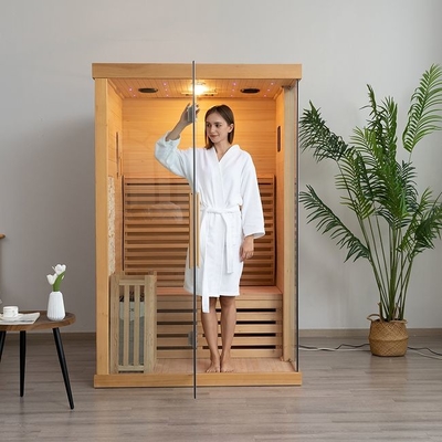 Canada Red Cedar Wooden Εσωτερική παραδοσιακή σάουνα ατμού για 2 άτομα για το σπίτι