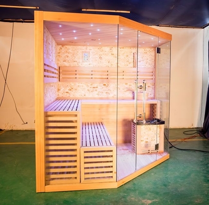 Electric Stove Heater Wooden Steam Sauna Luxury Indoor Corner Design