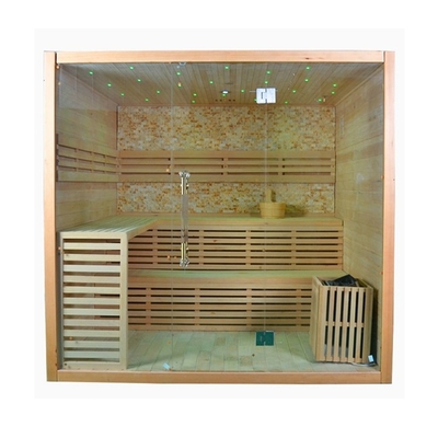 Μασίφ ξύλο Canadian Hemlock Dry Steam Sauna Δωμάτιο για 4 Άτομα Εσωτερική χρήση