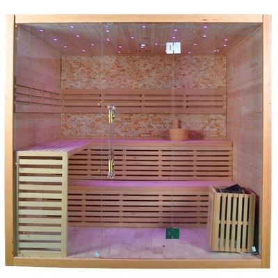 Μασίφ ξύλο Canadian Hemlock Dry Steam Sauna Δωμάτιο για 4 Άτομα Εσωτερική χρήση