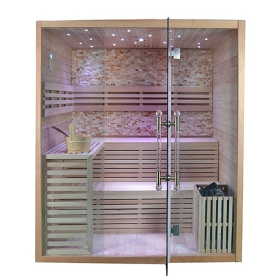 Μασίφ ξύλο Canadian Hemlock Dry Steam Sauna Δωμάτιο για 4 Άτομα Εσωτερική χρήση