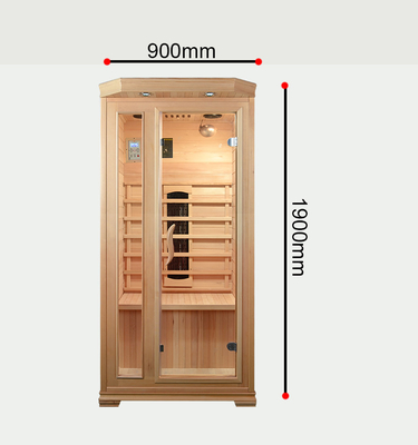 Ξύλινο Cedar Home Sauna Room 900*900*1900mm With 8mm Tempered Glass