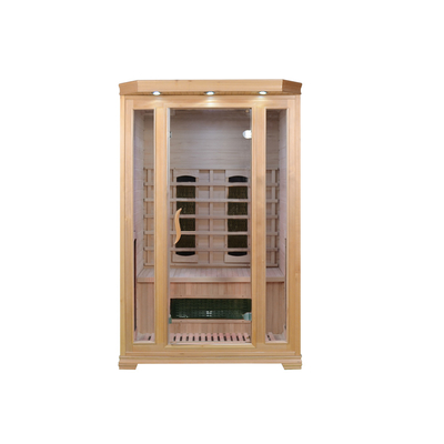 1750W Hemlock / Cedar Home Sauna Room με σύστημα ασφαλείας σε χρώμα ξύλου ορθογώνιο σχήμα