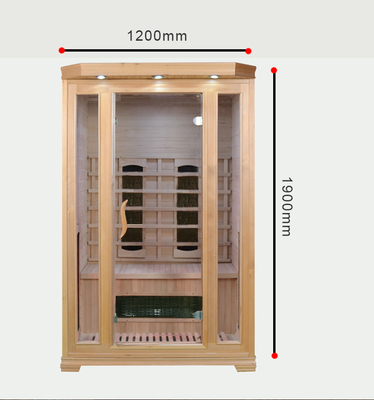 Wood Color Indoor Colorful Light Home Υπέρυθρη Σάουνα Δωμάτιο 2 ατόμων Μέγεθος 1750W