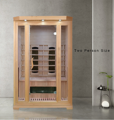 Wood Color Indoor Colorful Light Home Υπέρυθρη Σάουνα Δωμάτιο 2 ατόμων Μέγεθος 1750W