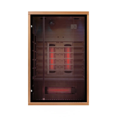 1750W Hemlock / Cedar Home Sauna Room με σύστημα ασφαλείας σε χρώμα ξύλου ορθογώνιο σχήμα