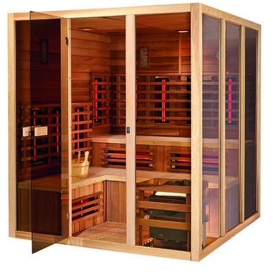 Στερεά Hemlock αίθουσα 6KW ατμού Wooden Infrared Spa σαουνών για το πρόσωπο 5